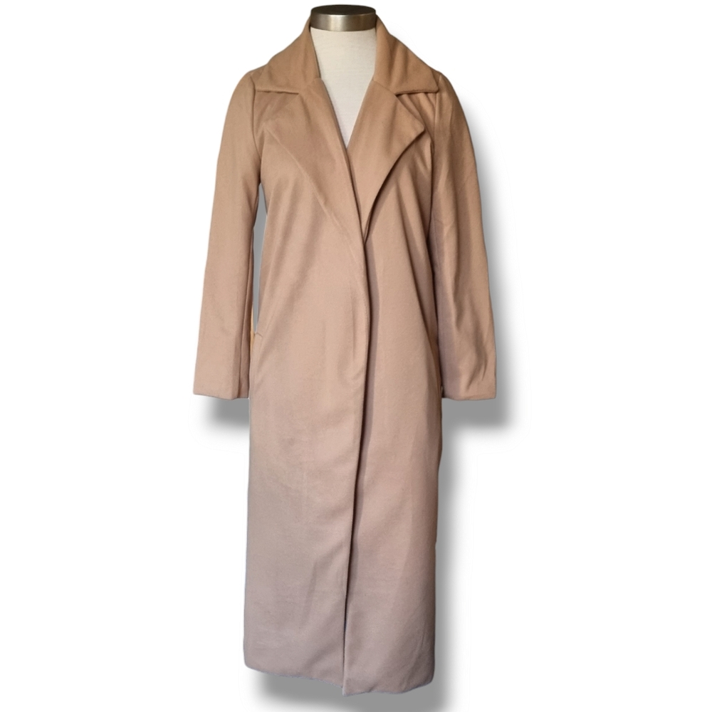Women's brown open trench coat size medium
